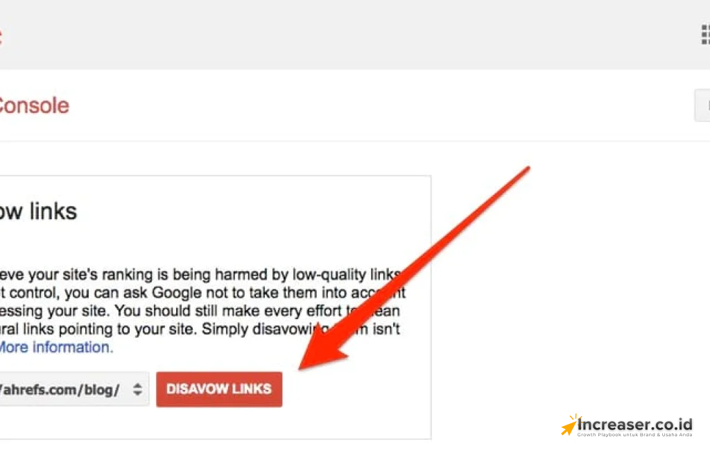 disavow link di google search console