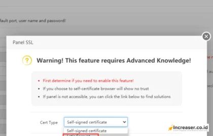 tampilan dashboard aaPanel